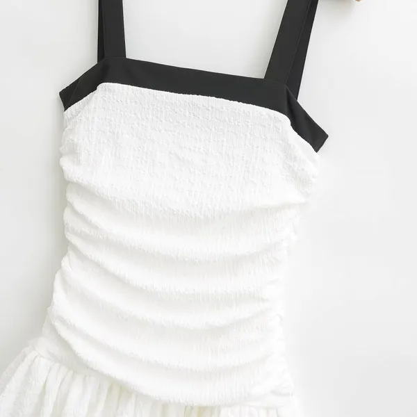 2025 Spring New European and American Wind Ball Version Texture Slimming Strap Dress for Women photo-3