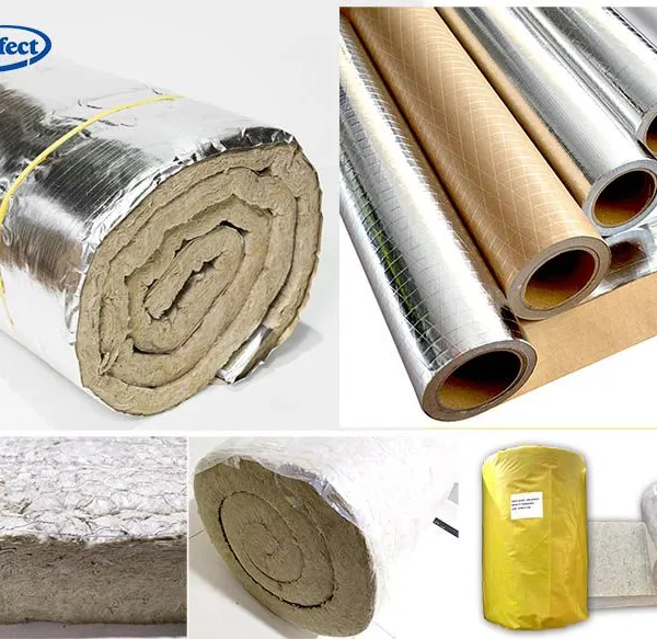 Rockwool Insulation Slab With FSK Facing, Fireproof Rock Wool Board, Thermal & Sound Insulation Rockwool for Roof, Wall and Ductwork Application