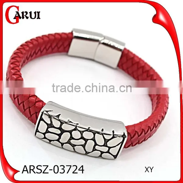 Fashion Jewelry Best Selling Items Engraving Logo Bio Magnetic Mens Leather Bracelet photo-3