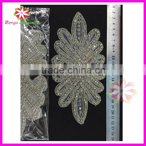 Hot Sale Latest Crystal Rhinestone Applique, Beaded Bridal Trim for Wedding Dresses China Manufacturer photo-4