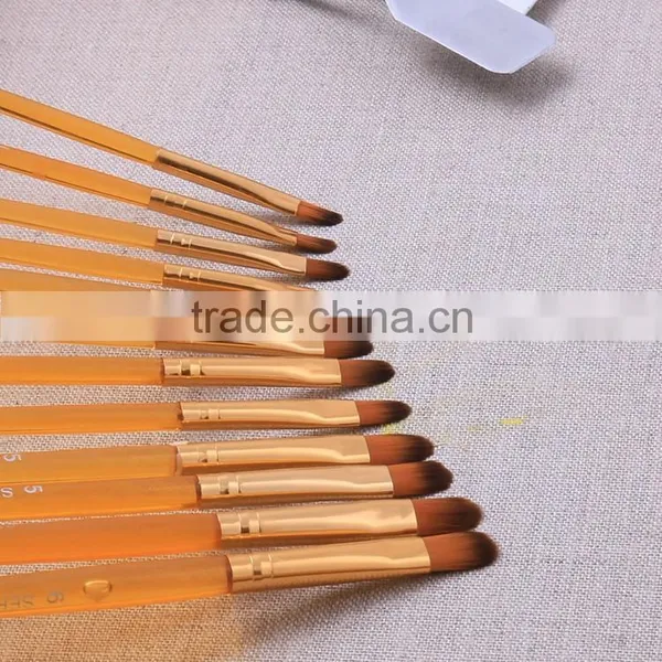Free Sample 12pcs Set Nylon Hair Plastic Handle Artsit Painting Brush photo-5