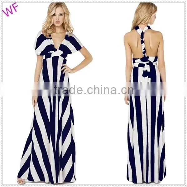 Ladies Western Stripe Long Maxi Dress photo-3