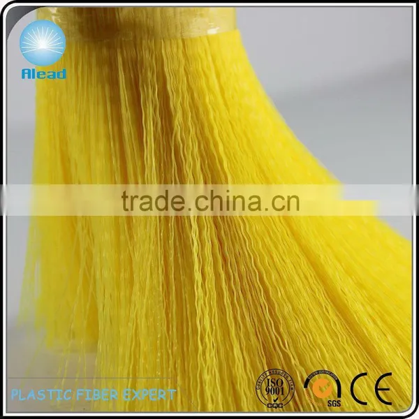 Shiny Yellow Crimped PP Synthetic Bristle for Clothes Washing Brush or Shoe Brush photo-4