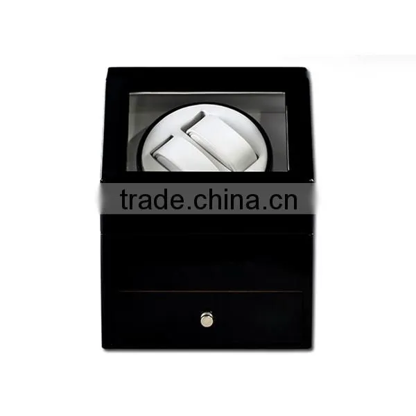 2+3 Slot Black Wooden China Safety Box Watch Winder With A Drawer photo-4