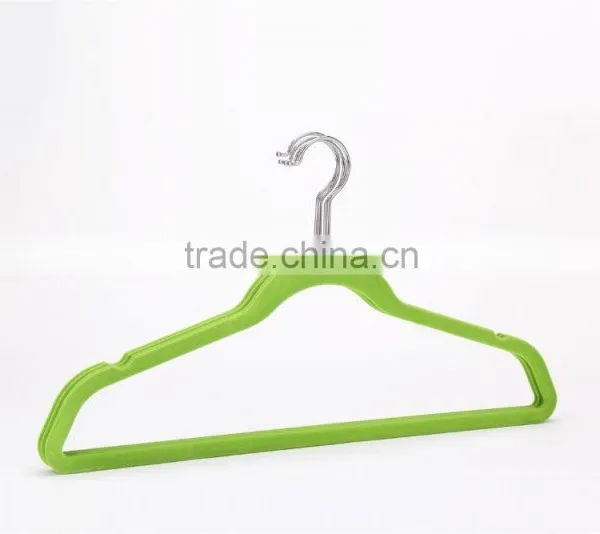Flocked Plastic Hanger With Logo for Hanging Clothes