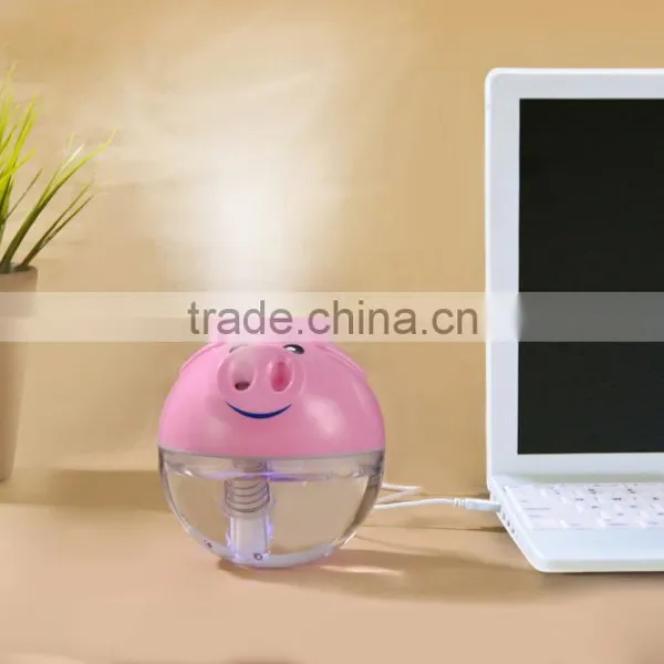 Amazon / Promotion AB019 MINI USB Light Piggy Humidifier With Changeable Led Light photo-2