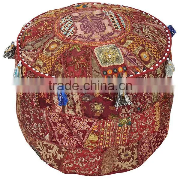 Buy Gorgeous Vintage Fabric Patch Work Ottoman Foot Stool Bean Bag Floor Pouf
