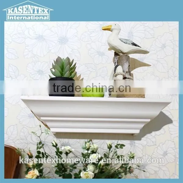 White Three-piece Wooden Wall Mounted Rack photo-2