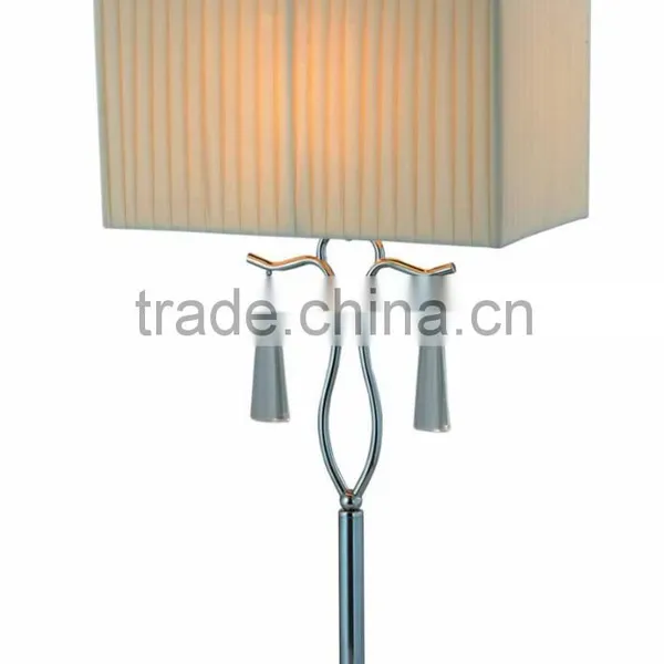 Popular Bedside Crystal Table Light Based on Stainless Steel in Chrome With Black Shade photo-3
