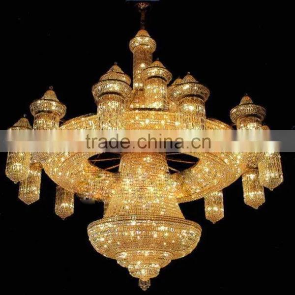 2016 Chinese New Chandelier Luxury Golden Crystal Chandelier Decorative High Ceilings photo-2