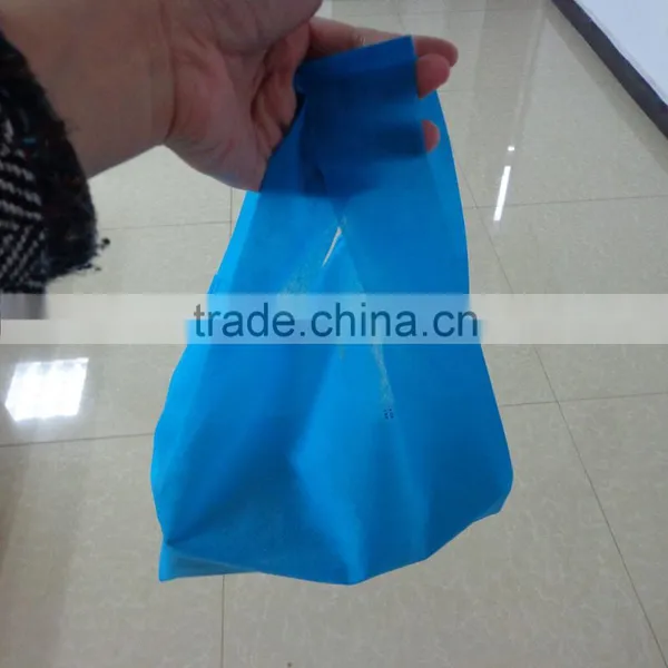 Blue Color no Printing Cheap Plastic pp Bag t Shirt pp Bag Vest Carrier Handle pp Non Woven Bag photo-2