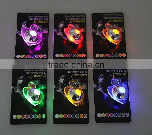 Party Favour Decoration Colorful Charming Heart LED Stud Earrings photo-3