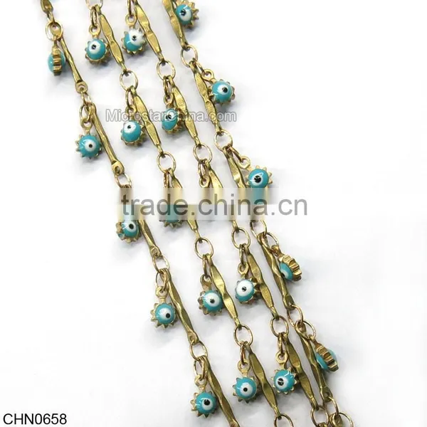Blue Eye Shaped Jewelry Chain With Star photo-3