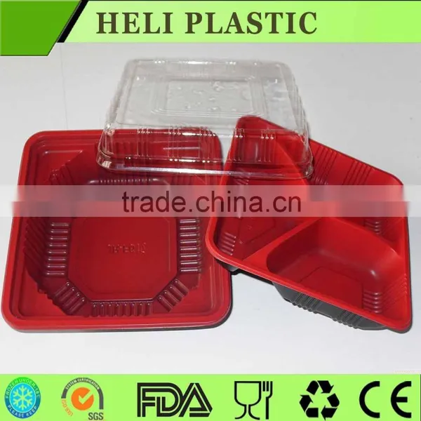 Disposable PP Plastic Take-away Food Container Box With Clear Lid