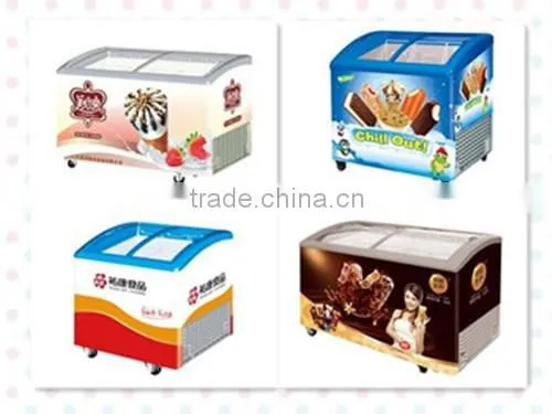 Best Seller Curved Double Door Sliding Glass Door Ice Cream Showcase Freezer photo-5