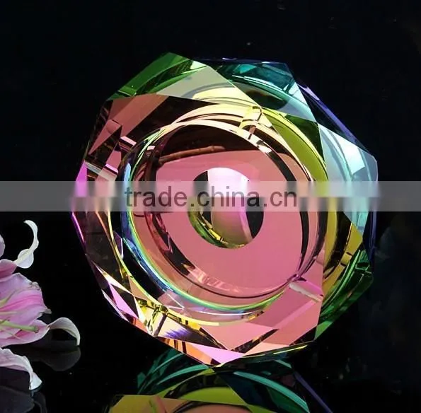 Eight-angled Crystal Glass Ashtray Glass Cigar Smoking (R-0954 photo-2