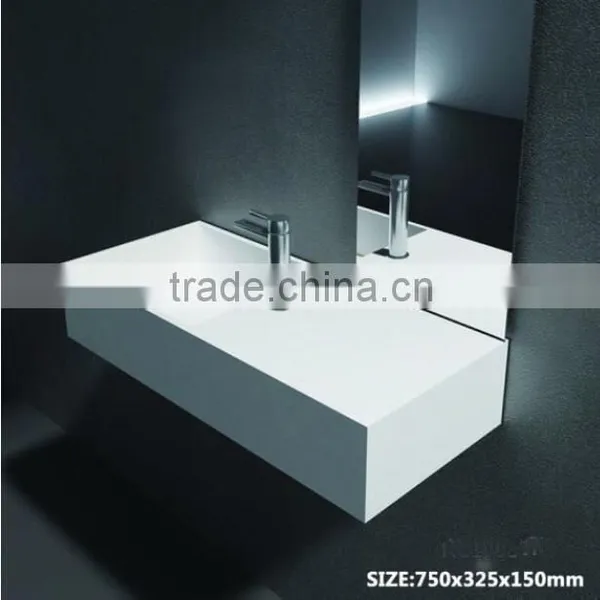 Sanitary Ware Bathroom Solid Surface Wash Hand Basins,Wall Hung Solid Surface Wash Basins, Stone Resin Wash Basin photo-5