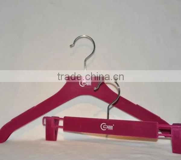 Chrome Hook Used Kids Pants Hanger Black With Plastic Clips photo-6