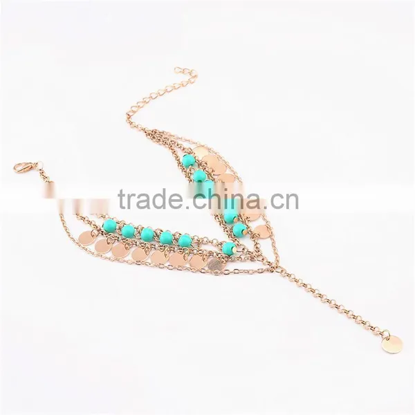 Fashion Gold/silver Anklets Beaded Foot Jewelry Anklets photo-3