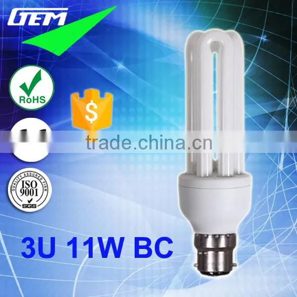 Mini 9MM T3 11W 3U Energy Saving Lamp With E14 E27 B22 Lamp Base photo-2