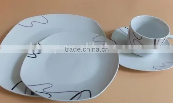 Ceramic Porcelain Tableware Dinner Sets With Simple Design Porcelain Dinnerware Item Square Crockery Dinner Sets photo-5