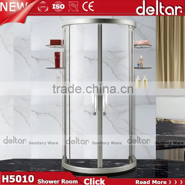 Stainless Steel Roller CHEAP PRICE Fan-shaped Shower Room With Acrylic Tray Tempered Glass Shower Enclosure photo-6