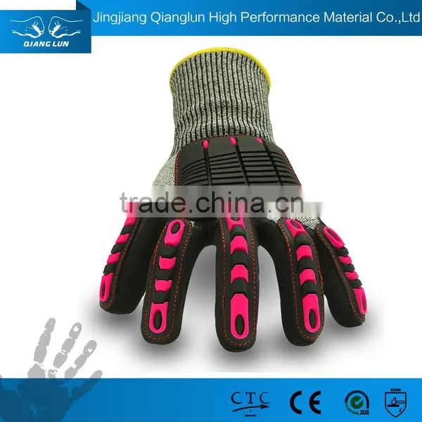 TPR Sewing Cut Resistant Shock Proof Protective Mechanic Gloves