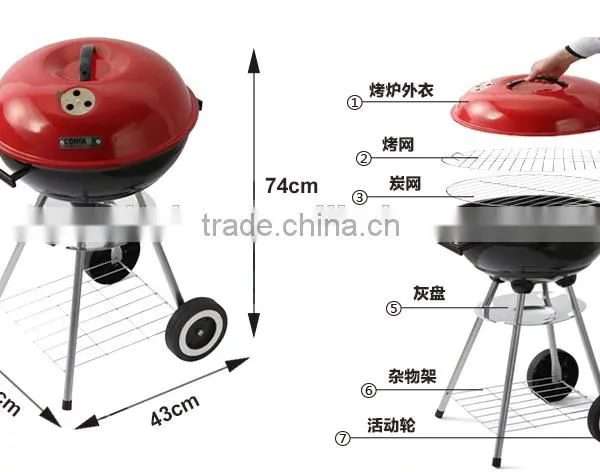 Large Size Apple Grill Outdoor Portable Charcoal Bbq Grill photo-4