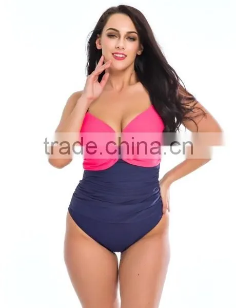 2016 Hot Sexy Fat Women One Piece Plus Size Swimwear photo-5