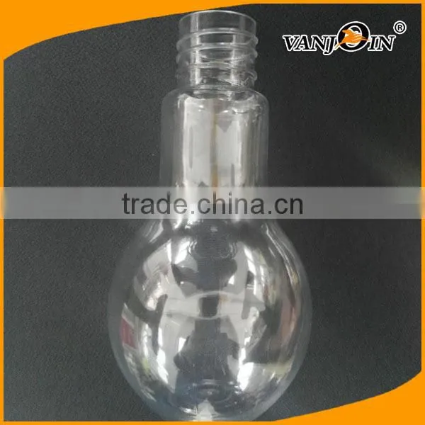 Food Grade 500ml Plastic Light Bulb Bottle With Screw Cap With Hole for Bubble Tea photo-3