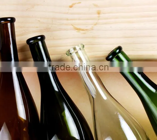 Hot Selling 700ml Clear Amber Green Dark-Green Colored Glass Wine Bottles Empty Glass Bottles With Cork For Beverage photo-2