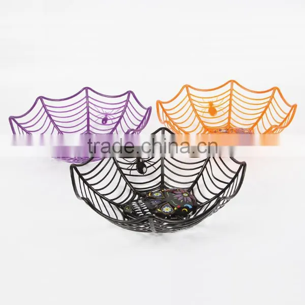 Halloween Colorful Plastic Spider Basket For Sales photo-2