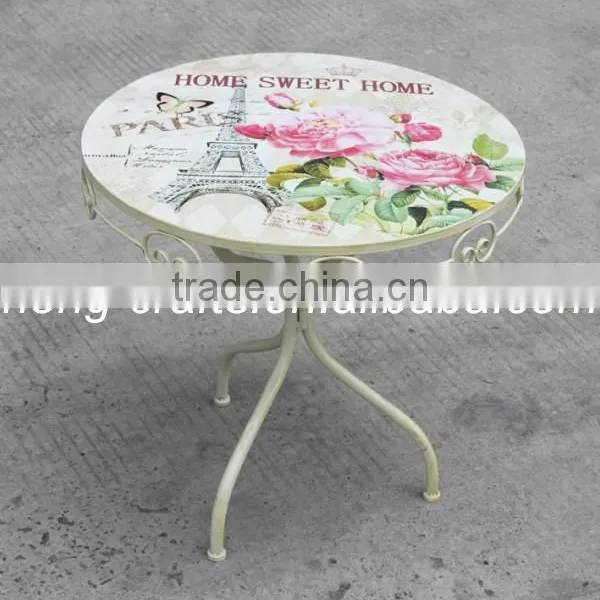 Romantic Folding Metal Round Table