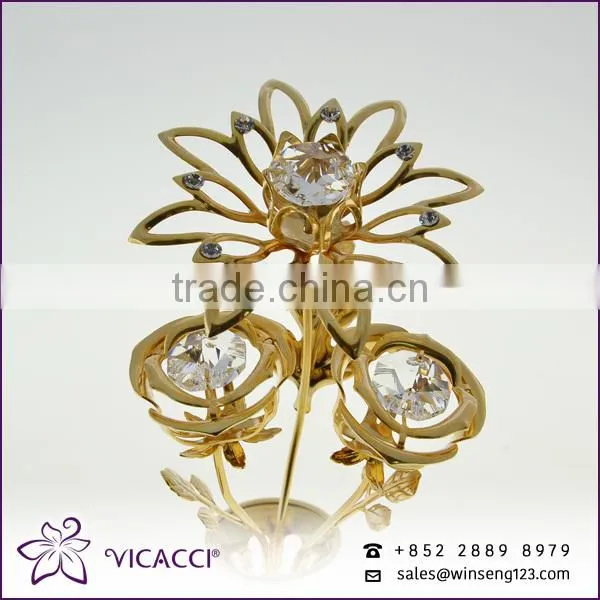 Cheap Flower Vase With SWAROVSKI Crystal Metal Home Decoration photo-5