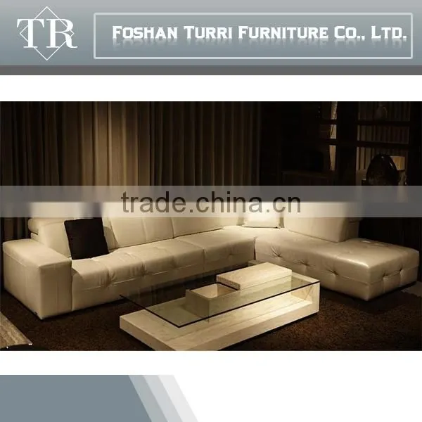 High Quality Italian Geniune Leather Corner Sofa , White Leather Sofa photo-4