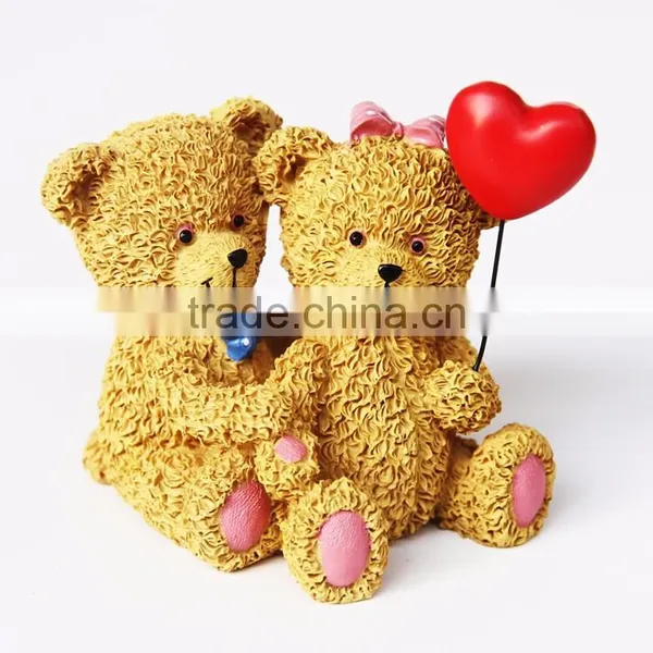 Custom Small Resin Couple Teddy Bear Figurines photo-2