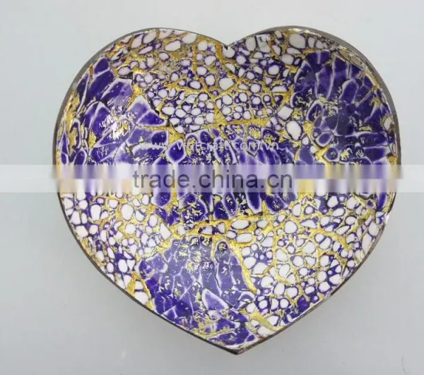 Heart Shape Lacquer Coconut Bowl / High Quality Lacquerware From Vietnam Leading Manufacturer photo-3