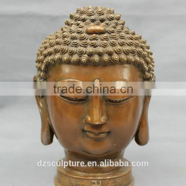 Temple Garden Building Metal Brass Buddha Head Statues photo-6