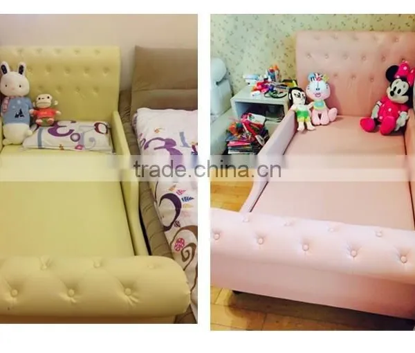 MMD02 Sweet Pink & Blue Kids Single Bed With Guardrail 2016 New Classic Children Kids Baby Furniture photo-3