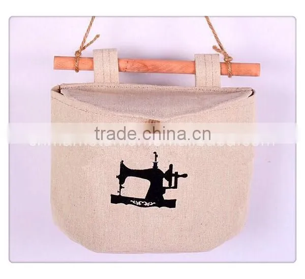 Wholesale Cotton Four Semicircular Hanging Bag With Natural Wood Stick ,and With Picture as Show photo-3