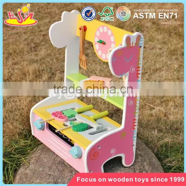 Wholesale Preschool Kids Play Barbecue Wooden Toy Bbq Set New Design Girls Wooden Toy Bbq Set W10C302 photo-2