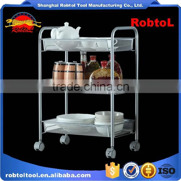 Storage Trolley Basket Rack Stand Wheel Cart Holder Kitchen Hotel Shopping Vegetable Fruit photo-4