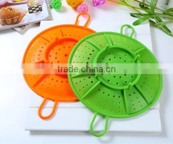 Kitchen tools silicone steaming rack steamer microwave oven drain rack