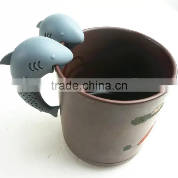 16159 Silicone Shark Infuser Loose Tea Leaf Strainer Herbal Spice Filter Diffuser photo-4