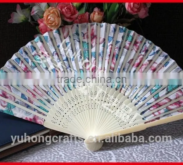 Promotional Cotton Cloth Hand Fan With Butterfly photo-2