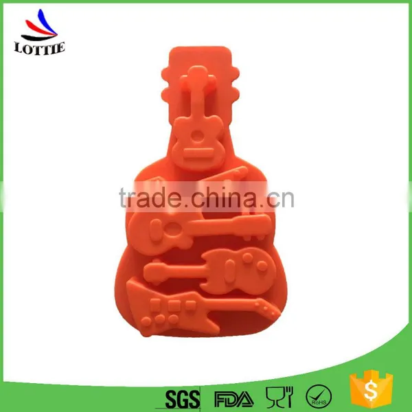 Kids Guitar Shaped Silicone Ice Cube Molds Tray Chocolate Candy Mold photo-2