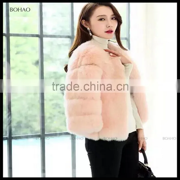 Hot-sales Popular Style Red Faux Fox Fur Woman Coat photo-6