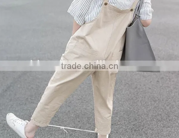 Korean Institute of Wind Wild Loose Tooling Overalls / Retro Art Bib/ Trousers With Braces photo-2