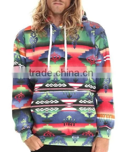 Wholesale Aztec Print Mens Pullover 100 Polyester Hoodie photo-2