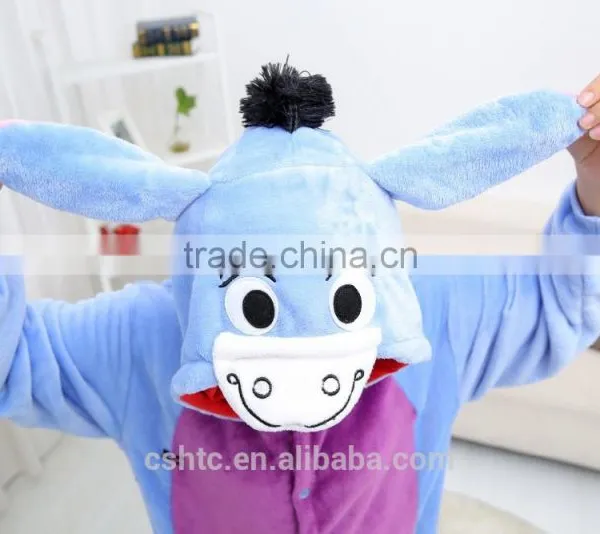Flannel Cartoon Adult Animal Jumpsuit Animal Pajamas Jumpsuit Donkey Design photo-3